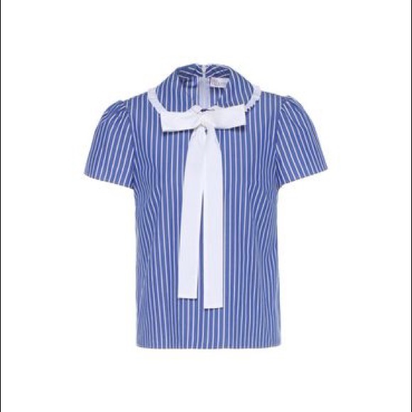 Red Valentino Pussybow Dress Shirt Size 40 - Picture 1 of 4